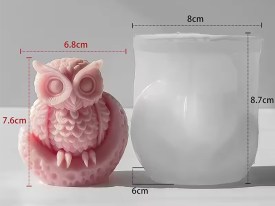 Molde silicona buho sobre luna